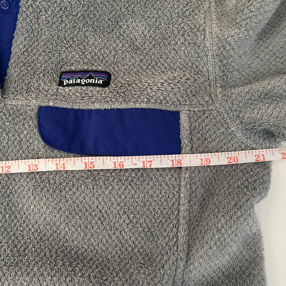 Patagonia Re-Tool Snap-T Polartec Pullover Gray with Blue Ladies Large Outdoors - Picture 8 of 12